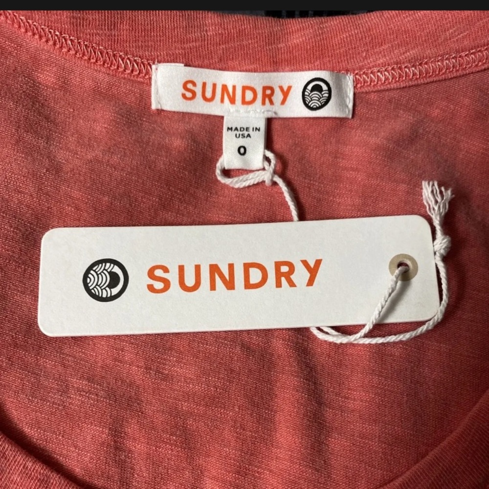 SUNDRY - Anthro Orange Embroidered MIDI Tank Dress Size 0 NWT - Picture 7 of 11